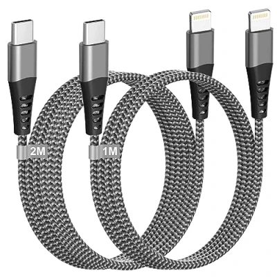 Image of USB C to Lightning Cable 1M+2M[MFi Certified], Fast iPhone Charger Charging for Apple 14 Pro Max/13/12 Mini/11/X/8,Type Lead Wire