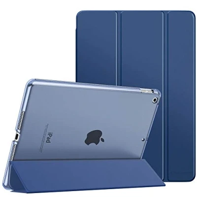Image of MoKo Case Fit New iPad 9th Generation 2021/8th 2020/7th Gen 2019, 10.2 Slim Smart Shell Stand Cover with Translucent Frosted Back Protector, Navy Blue(Auto Wake/Sleep)