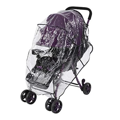 Image of Baby Stroller Rain Cover, Windproof Cover Transparent Pushchair Protection
