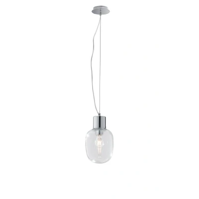 Image of FELLINS Globe Pendant Ceiling Light Chrome 18x22cm