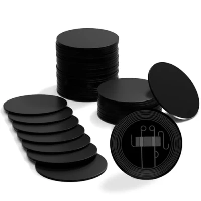 Image of sanpopo 50PCS NFC Tag Cards, Black 215 Tags Programmable PVC NTAG215 Card Round 25mm(0.98 inch), 504 Bytes Memory for Android iPhone and All Enabled Devices