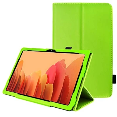 Image of TECHGEAR Leather Case for Samsung Galaxy Tab A7 10.4&quot; (SM T500 / T503 T505 T509) Premium PU Slim Folio Stand Smart Cover with Hand Strap, Auto Sleep/Wake [Green]