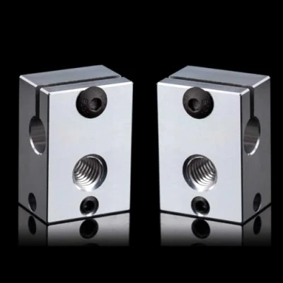 Image of Super Print 2PCS V6 Heater Block Aluminium with Silicone Sock for Hotend,V6 heatbreak,V6 Nozzles,PT100 sensor/Cartridge Sensor,Prusa i3 MK3/MK3S hotend. (2PCS Aluminum)