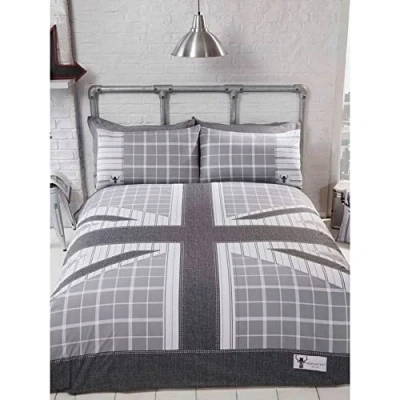 Image of Rapport Home Cool Britannia Duvet Set, Polycotton, Grey, Single
