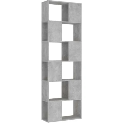 Image of vidaXL Book Cabinet Room Divider Concrete Grey 60x24x186 cm Engineered Wood