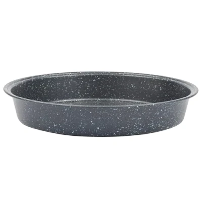 Image of Salter BW07036EU7 Megastone Round Cake Tin Non Stick 9&quot;Ø/24cm Baking Tin, Carbon Steel, Easy Clean, Lightweight Tray, Fixed Base, Oven Safe Up To 220C, For Victoria Sandwich, Sponge