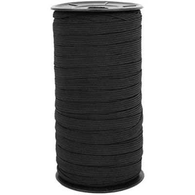 Image of HEEPDD Elastic Spool, 100 Yards 8mm Cord Band Flat Knitting Sewing Stretch Rope for Clothing Accessory(Black)