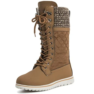 Image of Polar Boot Womens Tall Durable Faux Fur Winter Rain Snow Waterproof Outdoor Calf Boots 6 TAN39 AYC0537