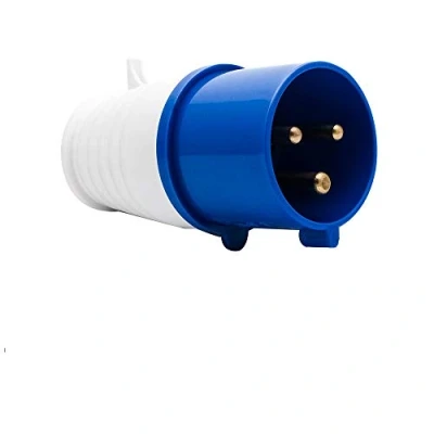 Image of Blue Industrial Plug &amp; Sockets MASO 32A 220v IP44 3 pin Site Wall Socket Waterproof Connector 2P+Earth Male/Female (#023)