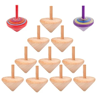 Image of Liuer Wooden Spinning Top,20PCS Party Bag Fillers For Kids,Safe Non toxic Wood Toy Creative Handmade Smooth Surface Kindergarten Toys Fun Gift Kids Children,Party Fillers(4.6 * 4.6cm)