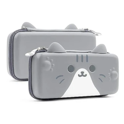 Image of Geekshare Cat Ears Carry Case for Nintendo Switch/Switch OLED Portable Hardshell Slim Travel Carrying fit Switch Console and Accessories