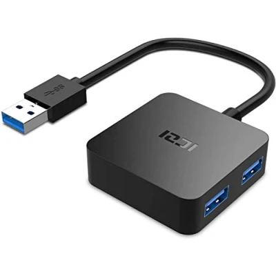 Image of USB 3.0 Hub, ICZI to 4 Ports, Male Female Black