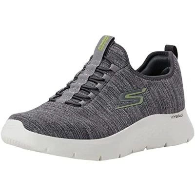 Image of Skechers Men&#039;s 216484 GYLM Sneaker, Gray Textile/Lime Trim, 14 UK