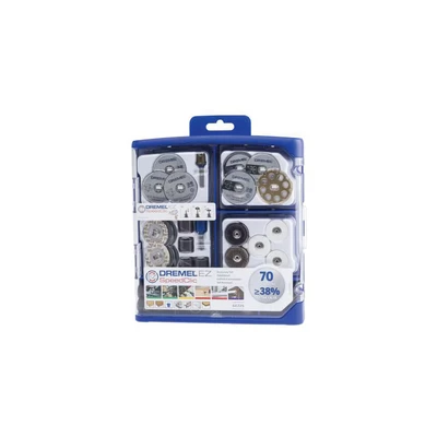 Image of Dremel 2615E725JA EZ SpeedClic Accessory Set New 70 Rotary Tool Accessories for Cutting, Sanding, Cleaning and Polishing, Blue
