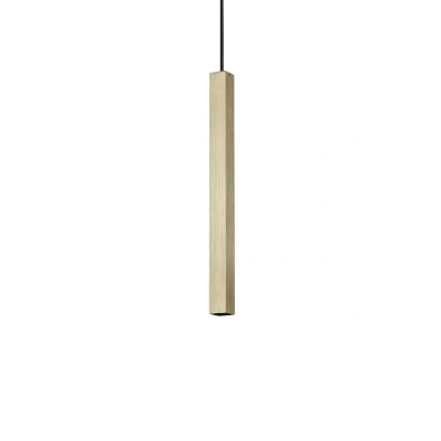 Image of Ultrathin Square 40cm LED Slim Pendant Ceiling Light Satin Brass 3000K