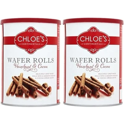 Image of Choloess Hazelnut &amp; Cocoa Wafer Rolls Pack of 2 X 400G NAEM