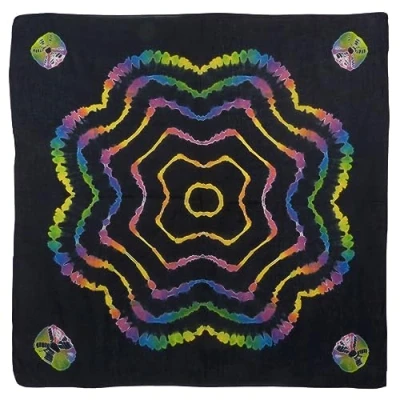 Image of Asita Hand Tie Dye XL Psychedelic Bandana 100% Cotton Black