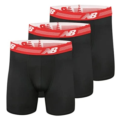 Image of New Balance Men&#039;s Ultra Soft Performance 6&quot; Boxer Briefs with No Fly (3 Pack of Underwear)