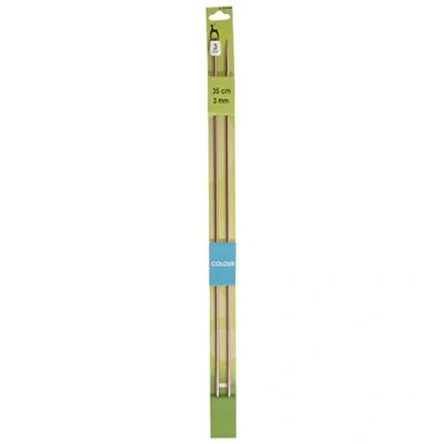 Image of Pony Coloured: Knitting Pins: Single Ended: Anodised Aluminium: 35cm x 3.00mm, Multicolor, 3mm