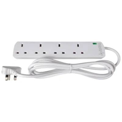 Image of Mercury Extension Lead UK 4 Gang, 2 Metre, Surge Protected