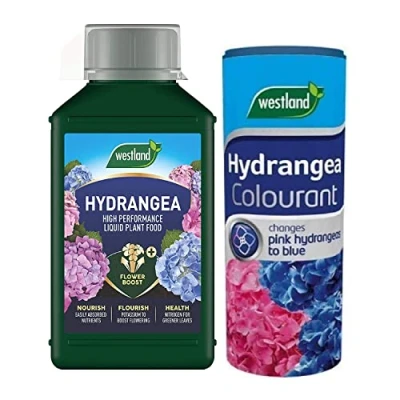 Image of Topline Hydrangea Plant Feed Bundle 1L High Performance Liquid Food &amp; 500g Colourant. Garden Fertilisers for Outdoor Plants with Card.