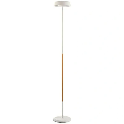 Image of Noa Floor Lamp 2 Light 21W Down 9W Up LED 3000K, 3000lm, Touch Dimmer, Matt White/Beech