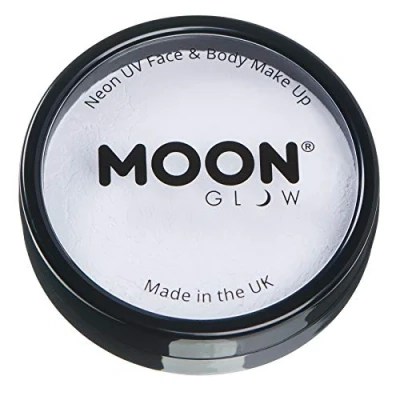 Image of Pro Intense Neon UV Face &amp; Body Paint Cake Pots by Moon Glow White Professional Water Based Makeup for Adults, Kids 36g