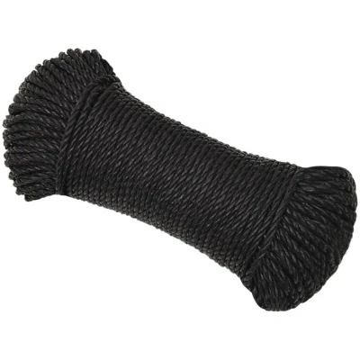 Image of vidaXL Work Rope Black 6 mm 100 m Polypropylene