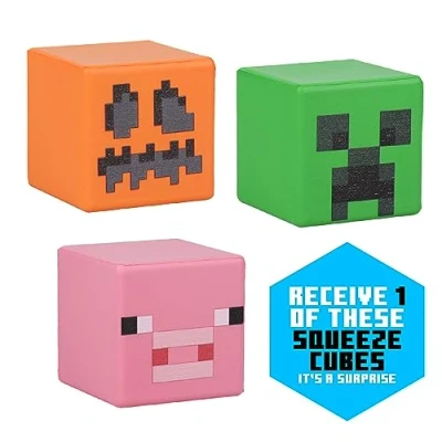 Image of Minecraft Stress Blocks Officially Licensed, Randomly Chosen Blind Bag Item Fun Relief, Gaming Desk Addition, and Fidget Cube for Gamers Paladone