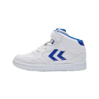 Image of hummel Camden HIGH JR Sneaker, White/Blue, 0 UK