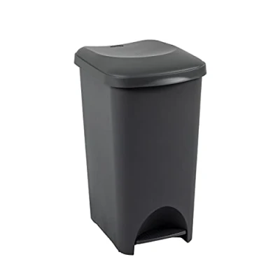 Image of Addis Eco Made from 100 Percent Plastic Family Kitchen Pedal Bin, 519001ADF, Recycled Dark Grey, 40 Litre