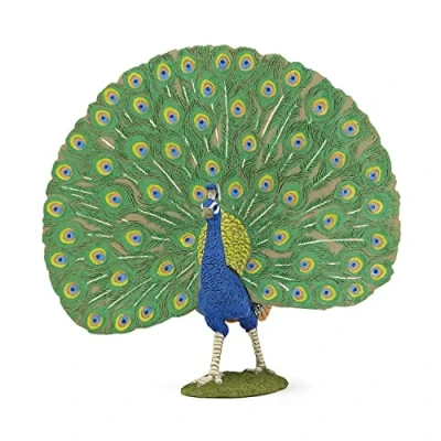 Image of Papo FARMYARD FRIENDS Tiere Figurine, Animal Print, 51161 Peacock, Multicolour