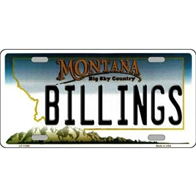 Image of New License Plate billings montana state background novelty Sign 15x30 CM