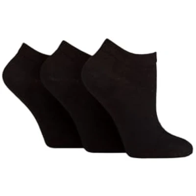Image of Women&#039;s 3 Pair Iomi Footnurse Gentle Grip Diabetic Cotton Trainer Socks Black 4 8