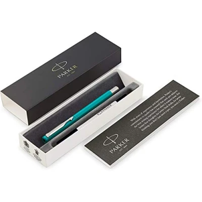 Image of Parker Vector Blue Green Rollerball Pen with Black Ink