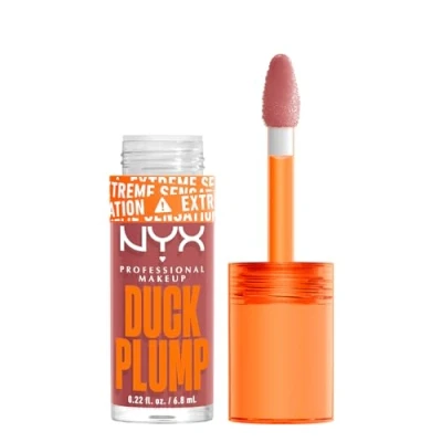 Image of NYX Professional Makeup Lip Plumping Gloss, Intense Colour and High Pigmentation, with Extreme Shine Finish, Infused Spicy Ginger, Vegan Formula, Duck Plump, Nude Swings