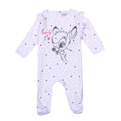 Image of Disney Bambi Girls Sparkle Print Long Sleeve Baby Grow White 24 Months