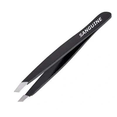 Image of Sanguine Eyebrow Tweezers Slant Tip Professional Hair Tweezers, for Facial Women + Protector Storage Tube