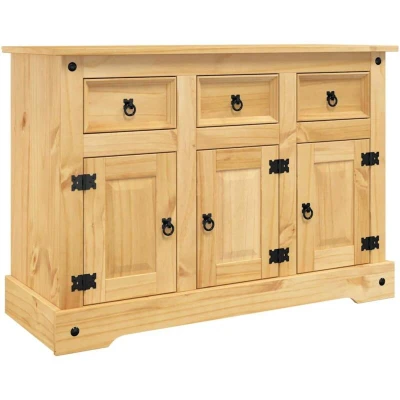 Image of vidaXL Sideboard Corona Brown 112x44x78 cm Solid Wood Mexican Pine
