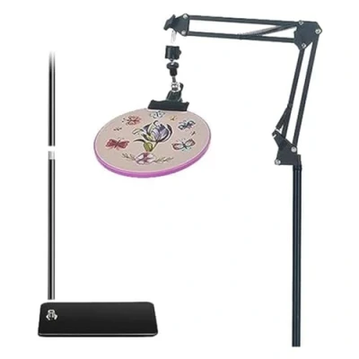 Image of PAMENET Embroidery Hoop Holder Lap Stand CrossStitch Metal for Hoops