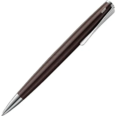 Image of Lamy Studio Premium Ballpoint Pen 269 Stainless Steel in Matte Lacquer Finish Propeller shaped Clip Twist Mechanism Includes Large Refill M 16 Black