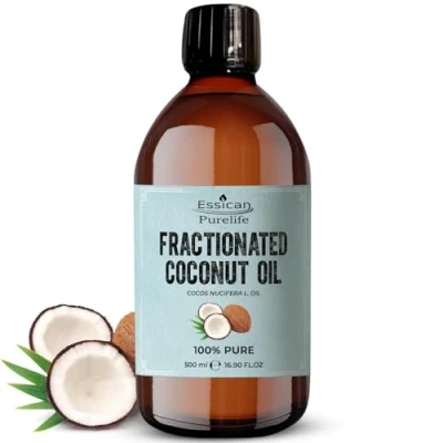 Image of Fractionated Coconut Oil 500ml Carrier for Essential Oil, Skin, Hair Growth &amp; Lip Gloss Use, Oils Mixing