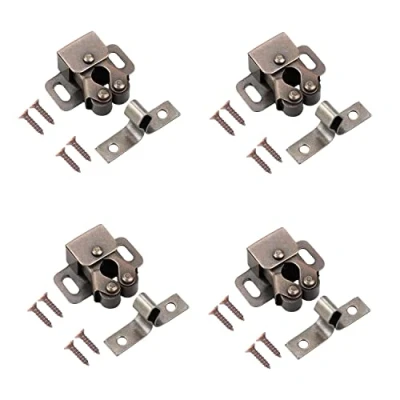Image of TERF® Heavy Duty Double Roller Catch Latch Bronzed Furniture Lock including Fixing Screw for Cabinet Kitchen Bathroom Cupboards Wardrobes Drawer Door Pack of 4