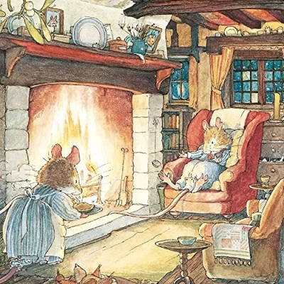 Image of Museums &amp; Galleries Pack of 8 Charity Christmas Cards &#039;Keeping Warm by the Fire&#039; 1 Lovely Artistic Design from Brambly Hedge Range, Multicolor, 167 x 13mm