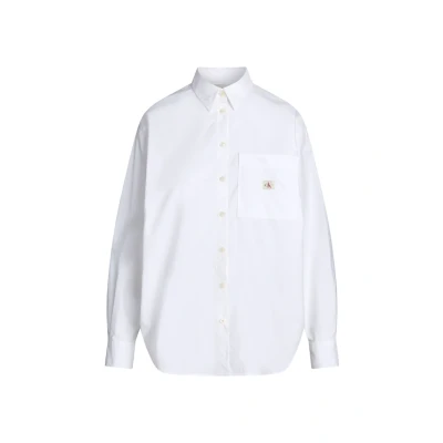 Image of Calvin Klein Jeans Label Relaxed Shirt Buttondown blouse, Women&#039;s, Size: XS, Bright white