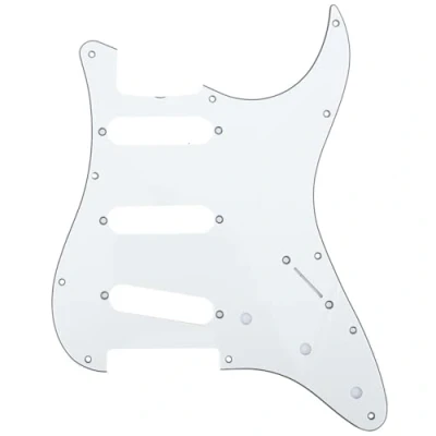 Image of Musiclily Pro 11 Hole 62 Strat SSS Guitar Pickguard for MIJ JPN Japan Stratocaster,3Ply Parchment