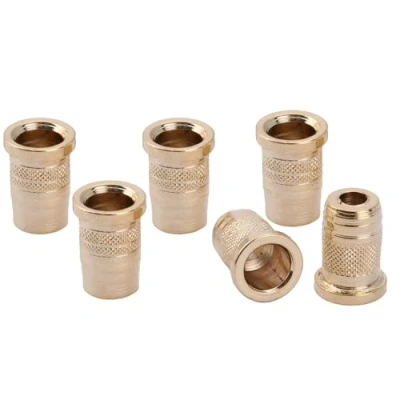 Image of Musiclily Pro 11mm Steel Top Guitar String Ferrules Through Body for Telecaster Strat Style Electric Guitar, Gold (Set of 6)