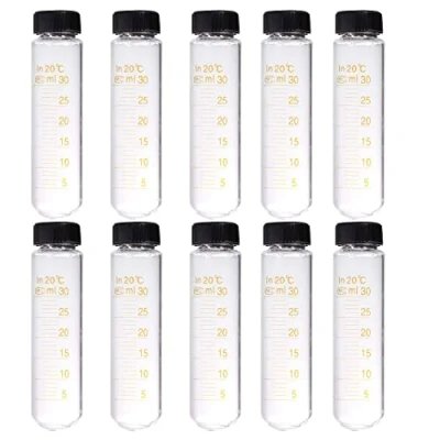 Image of SKYPRO 10 Pcs 30ml Centrifuge Tubes Graduated Glass Test with Screw Caps High Temperature Resistant Calibration
