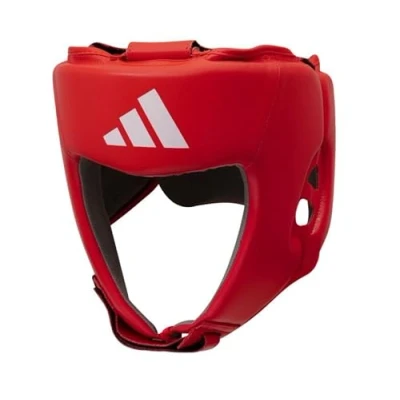 Image of adidas IBA Licensed Boxing Head Guard Amateur Competition Ready Adjustable Non Slip for Cheeks, Forehead, and Ear Protection Certified Approved
