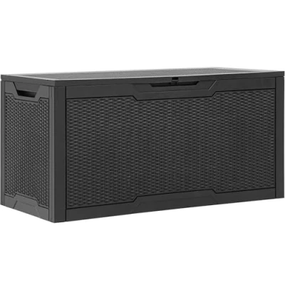 Image of YITAHOME 100 Gallon Resin Deck Box, Weather Resistant Outdoor Storage Lockable Indoor for Supplies and Essentials, Black